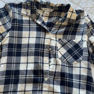 Long sleeve plaid blue shirt